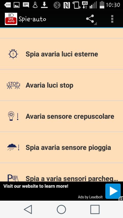 Spie cruscotto auto